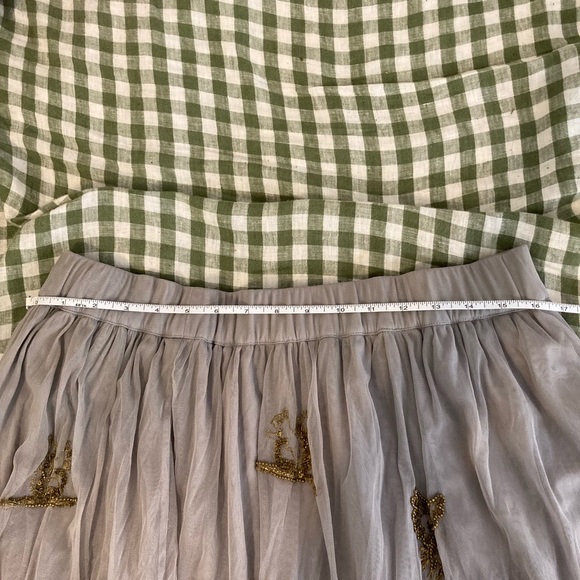 Vintage Moulinette Soeurs Gray Tulle Skirt with Embroidery - Picture 5 of 11